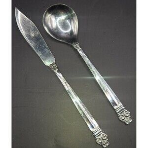 Vintage Ekco Eterna stainless Master Butter Knife Sugar Spoon Crown Tiara